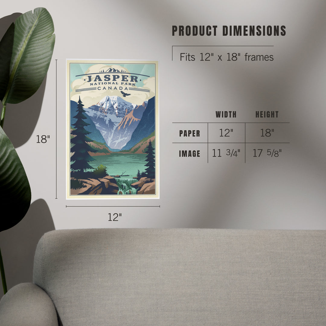 Jasper National Park, Canada, Lake, Lithograph, Art & Giclee Prints Art Lantern Press 