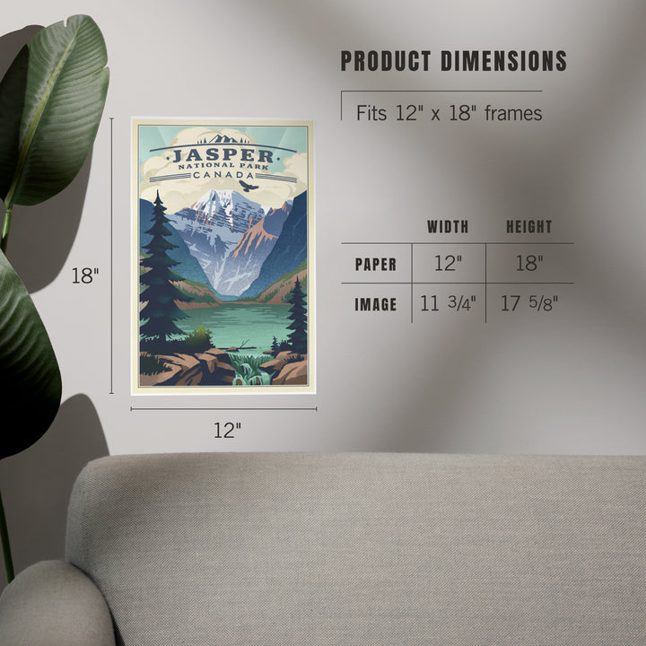Jasper National Park, Canada, Lake, Lithograph, Art & Giclee Prints Art Lantern Press 
