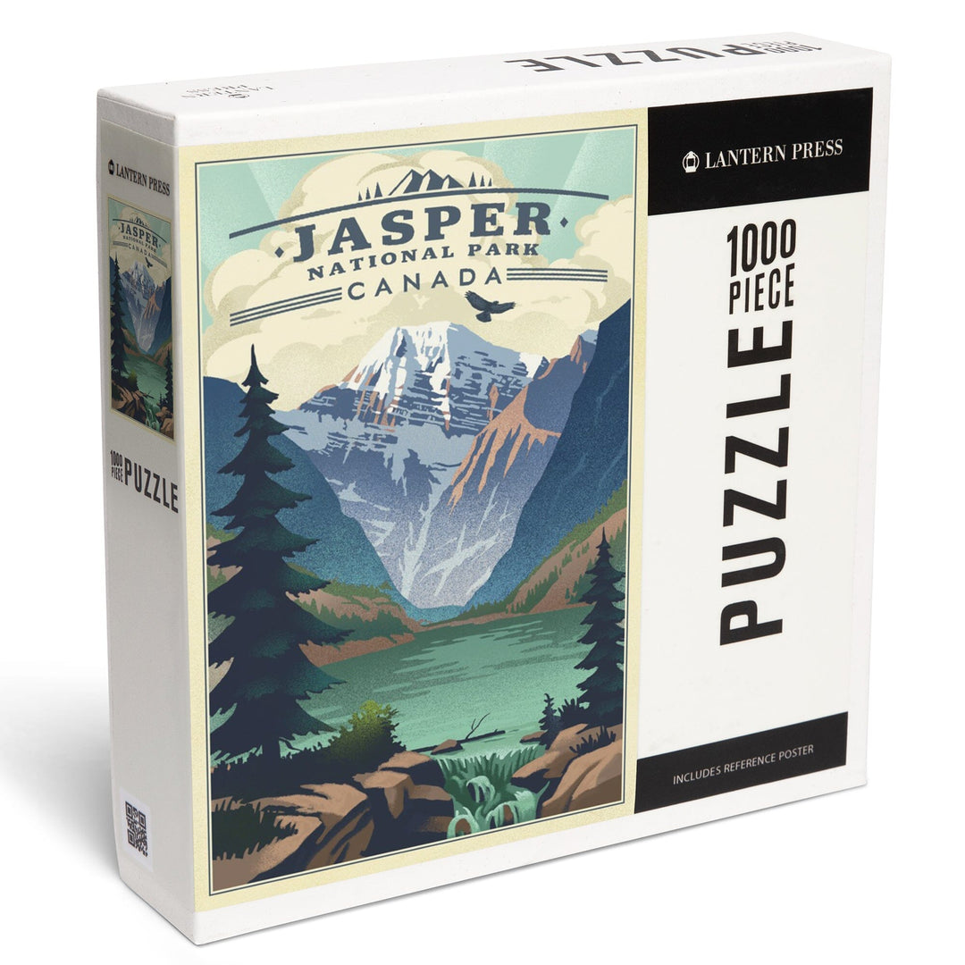 Jasper National Park, Canada, Lake, Lithograph, Jigsaw Puzzle Puzzle Lantern Press 