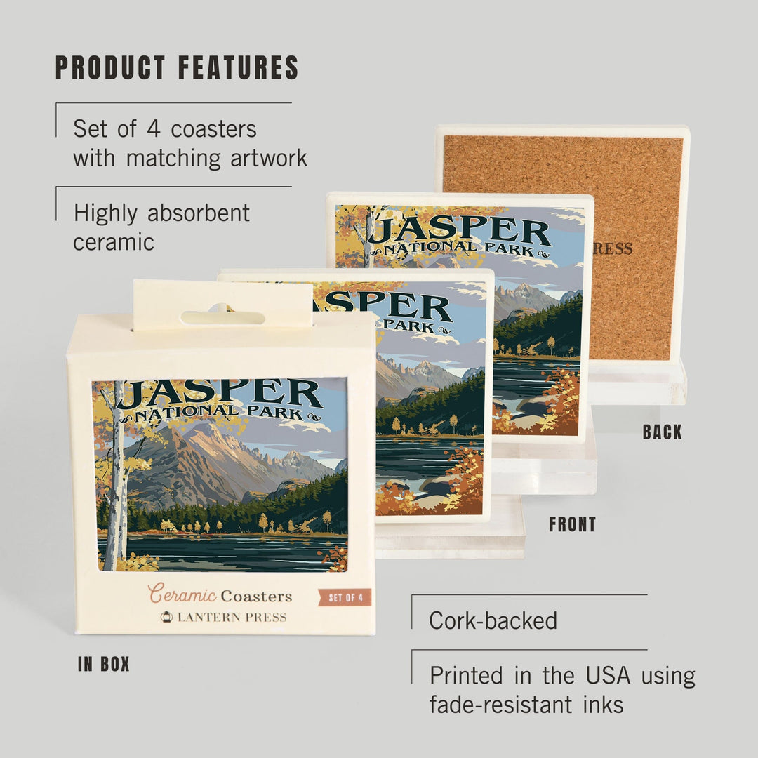 Jasper National Park, Canada, Longs Peak and Bear Lake Fall, Coasters Coasters Lantern Press 