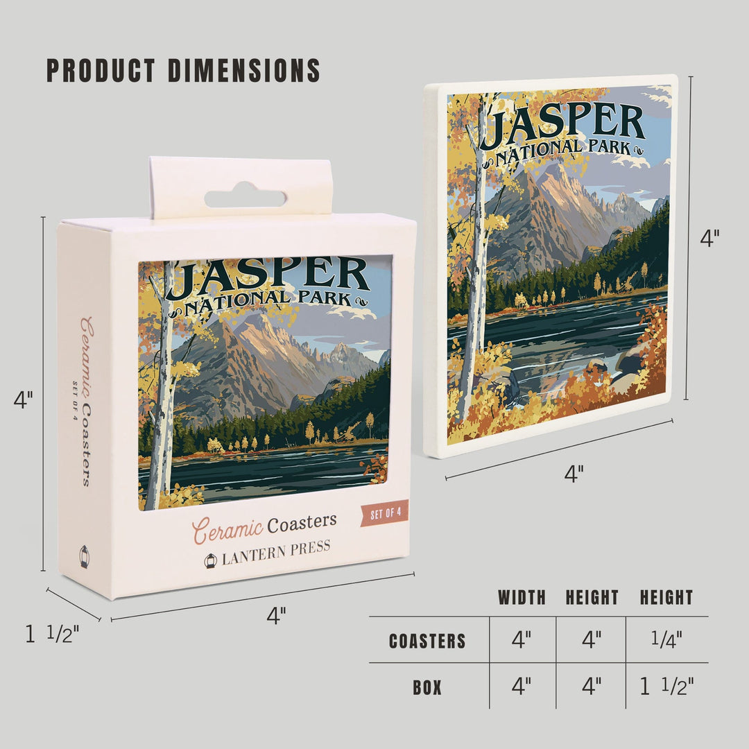 Jasper National Park, Canada, Longs Peak and Bear Lake Fall, Coasters Coasters Lantern Press 