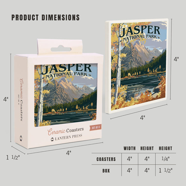 Jasper National Park, Canada, Longs Peak and Bear Lake Fall, Coasters Coasters Lantern Press 