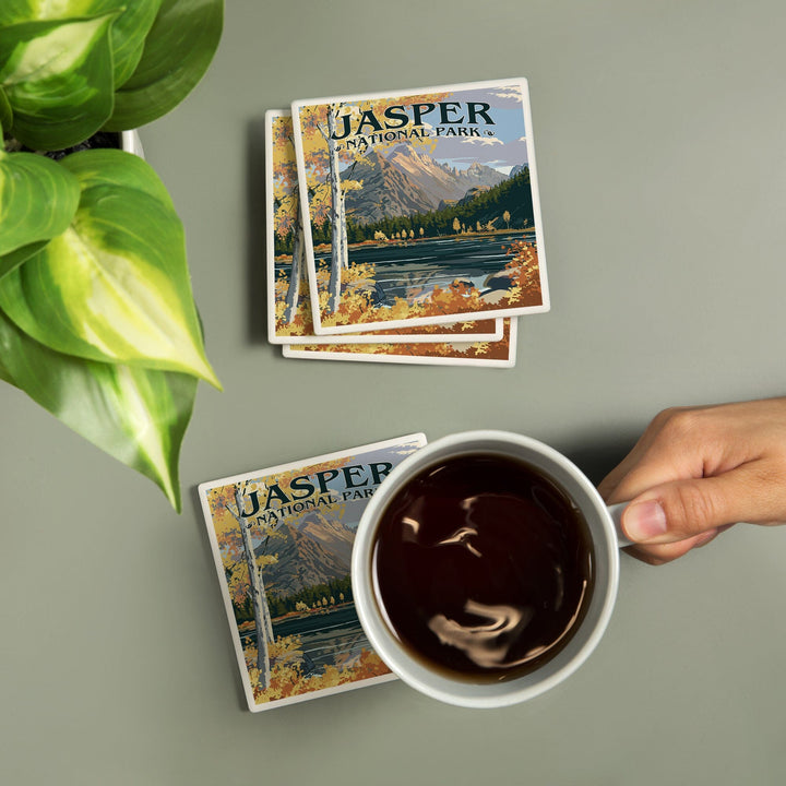 Jasper National Park, Canada, Longs Peak and Bear Lake Fall, Coasters Coasters Lantern Press 