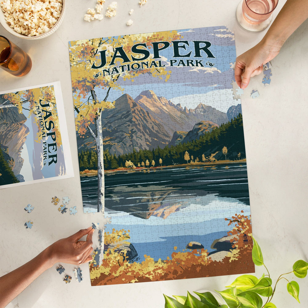 Jasper National Park, Canada, Longs Peak and Bear Lake Fall, Jigsaw Puzzle Puzzle Lantern Press 