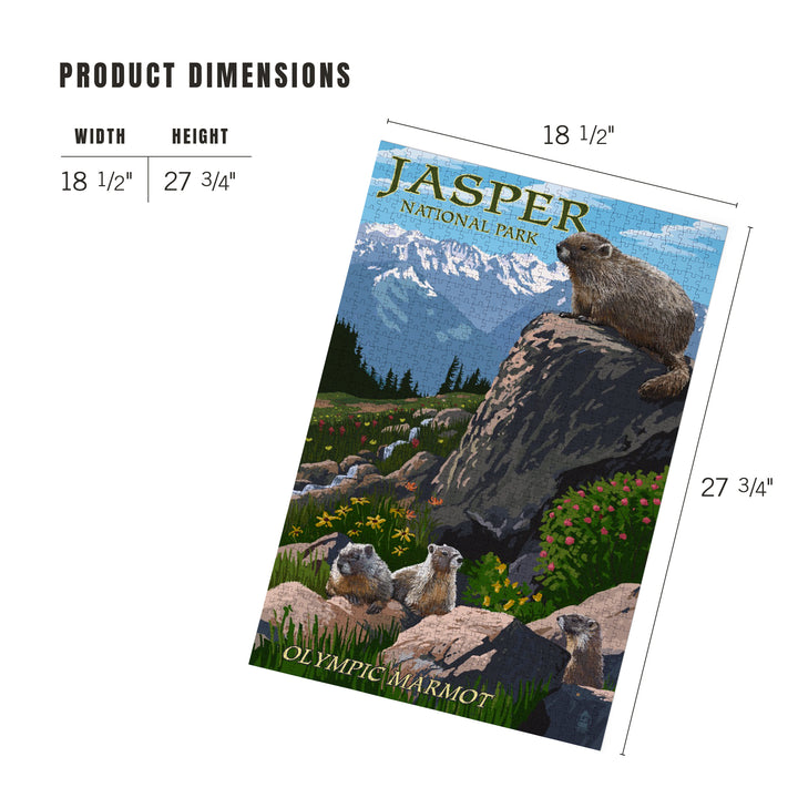 Jasper National Park, Canada, Olympic Marmots, Jigsaw Puzzle Puzzle Lantern Press 