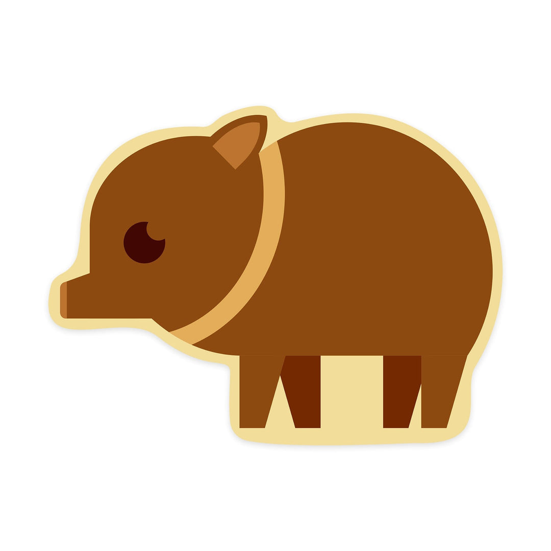 Javelina Pigling, Geometric, Contour, Vinyl Sticker Sticker Lantern Press 