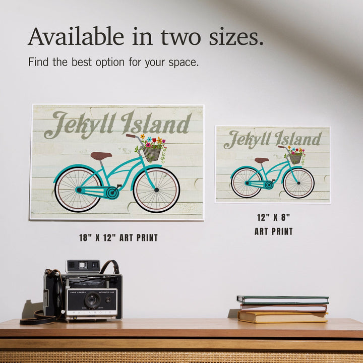 Jekyll Island, Georgia, Beach Cruiser and Basket, Art & Giclee Prints Art Lantern Press 