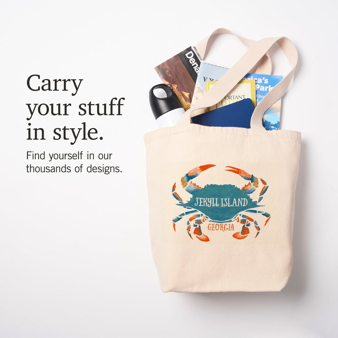 Jekyll Island, Georgia, Blue Crab, Watercolor,, Tote Bag Totes Lantern Press 