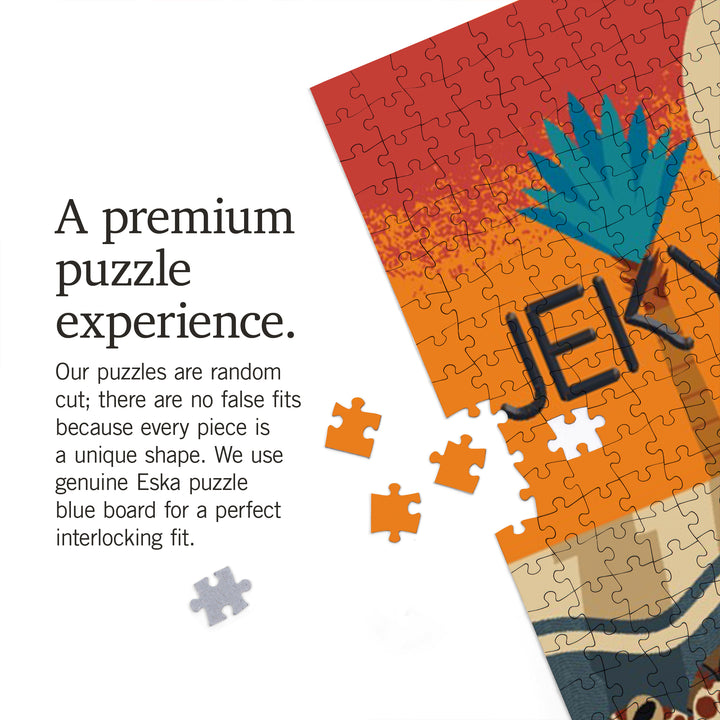 Jekyll Island, Georgia, Textured Geometric, Jigsaw Puzzle Puzzle Lantern Press 