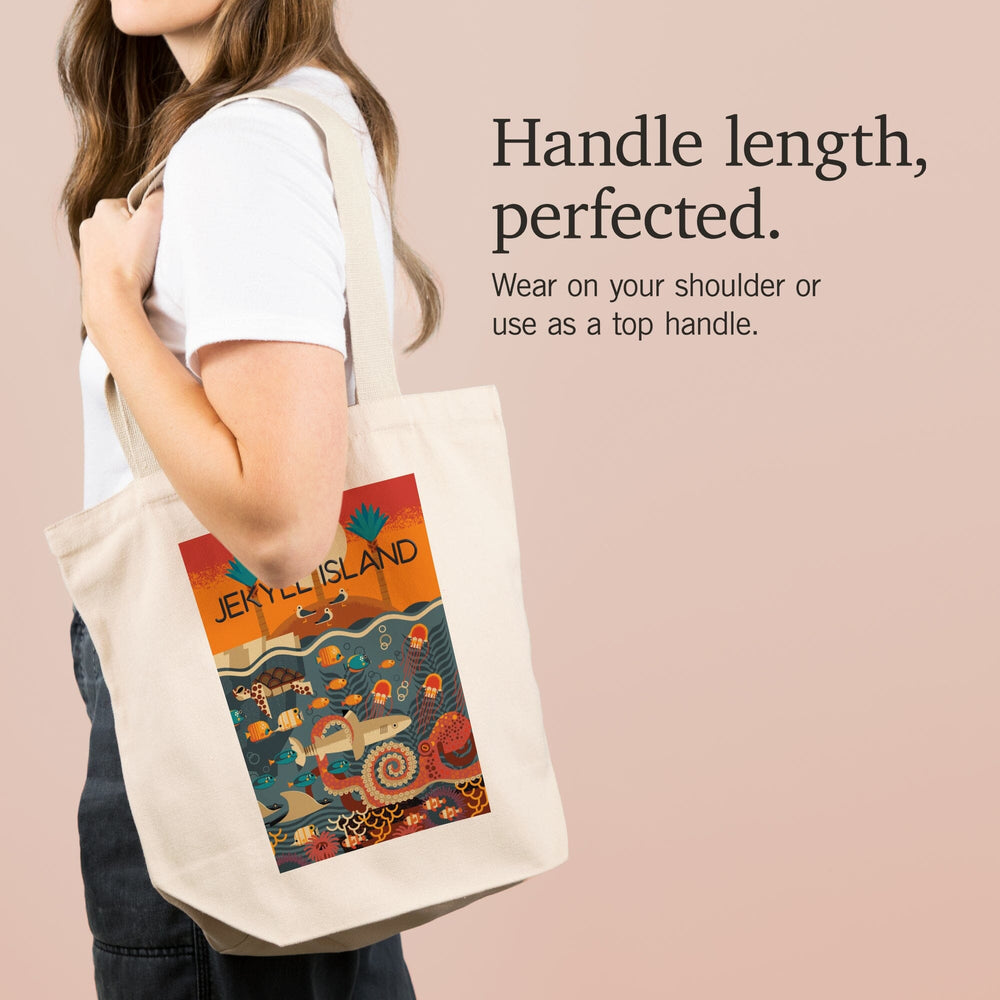 Jekyll Island, Georgia, Textured Geometric, Tote Bag Totes Lantern Press 