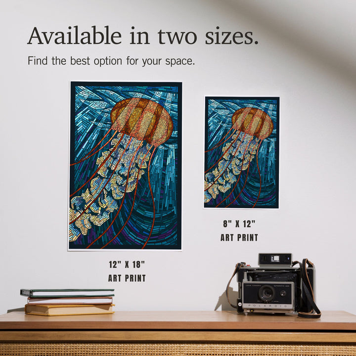 Jellyfish, Paper Mosaic, Art & Giclee Prints Art Lantern Press 