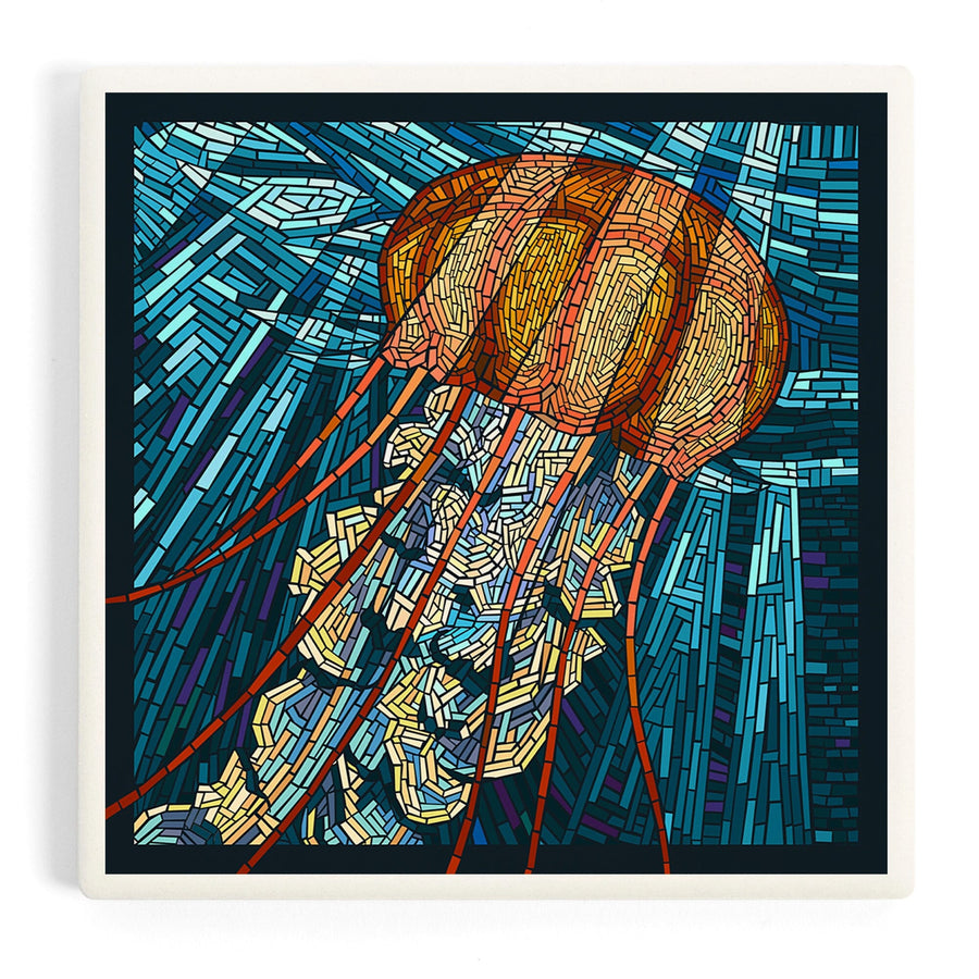Jellyfish, Paper Mosaic, Coasters Coasters Lantern Press 