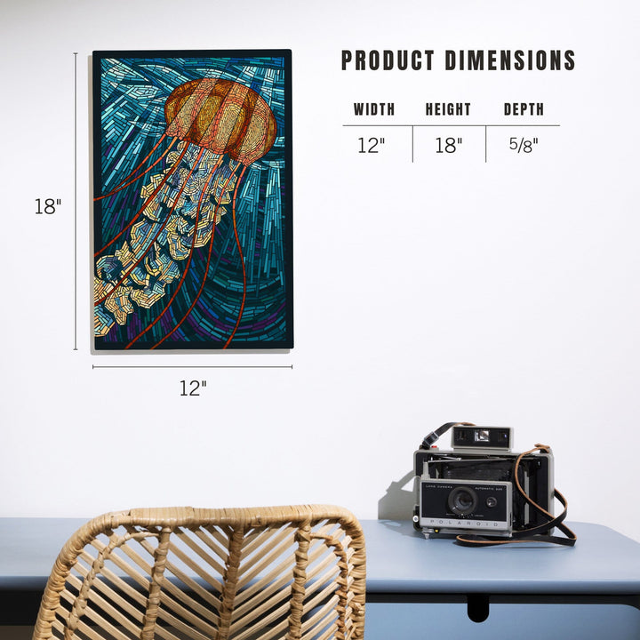 Jellyfish, Paper Mosaic, Lantern Press Artwork, Wood Signs and Postcards - Lantern Press