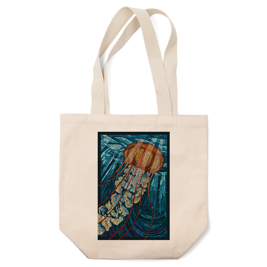 Jellyfish, Paper Mosaic, Tote Bag Totes Lantern Press 