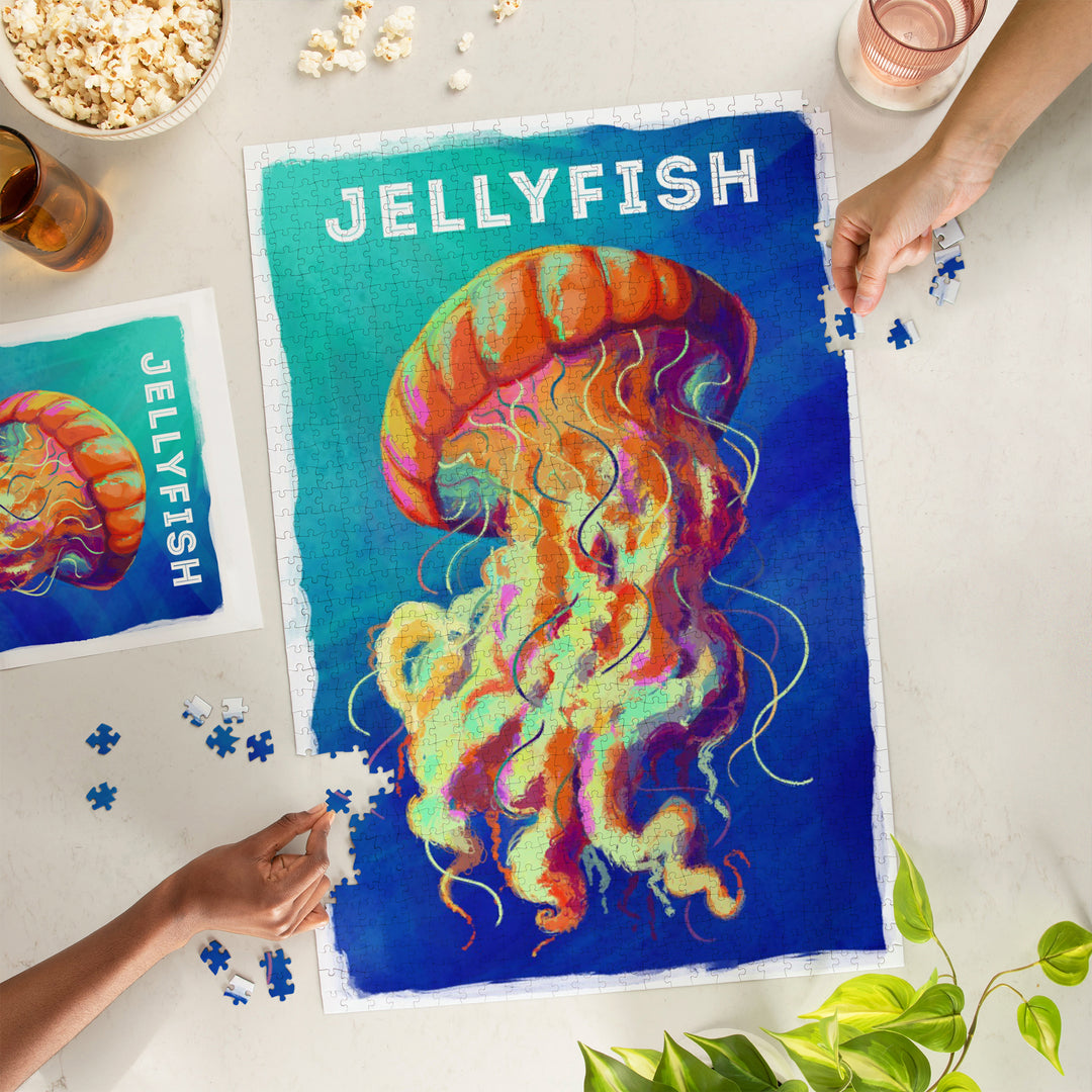 Jellyfish, Vivid Series, Jigsaw Puzzle Puzzle Lantern Press 