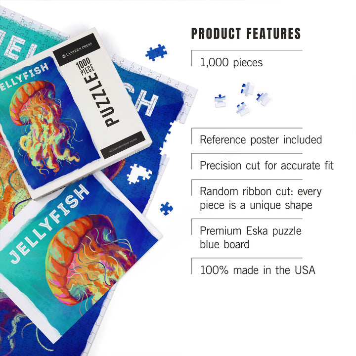 Jellyfish, Vivid Series, Jigsaw Puzzle Puzzle Lantern Press 