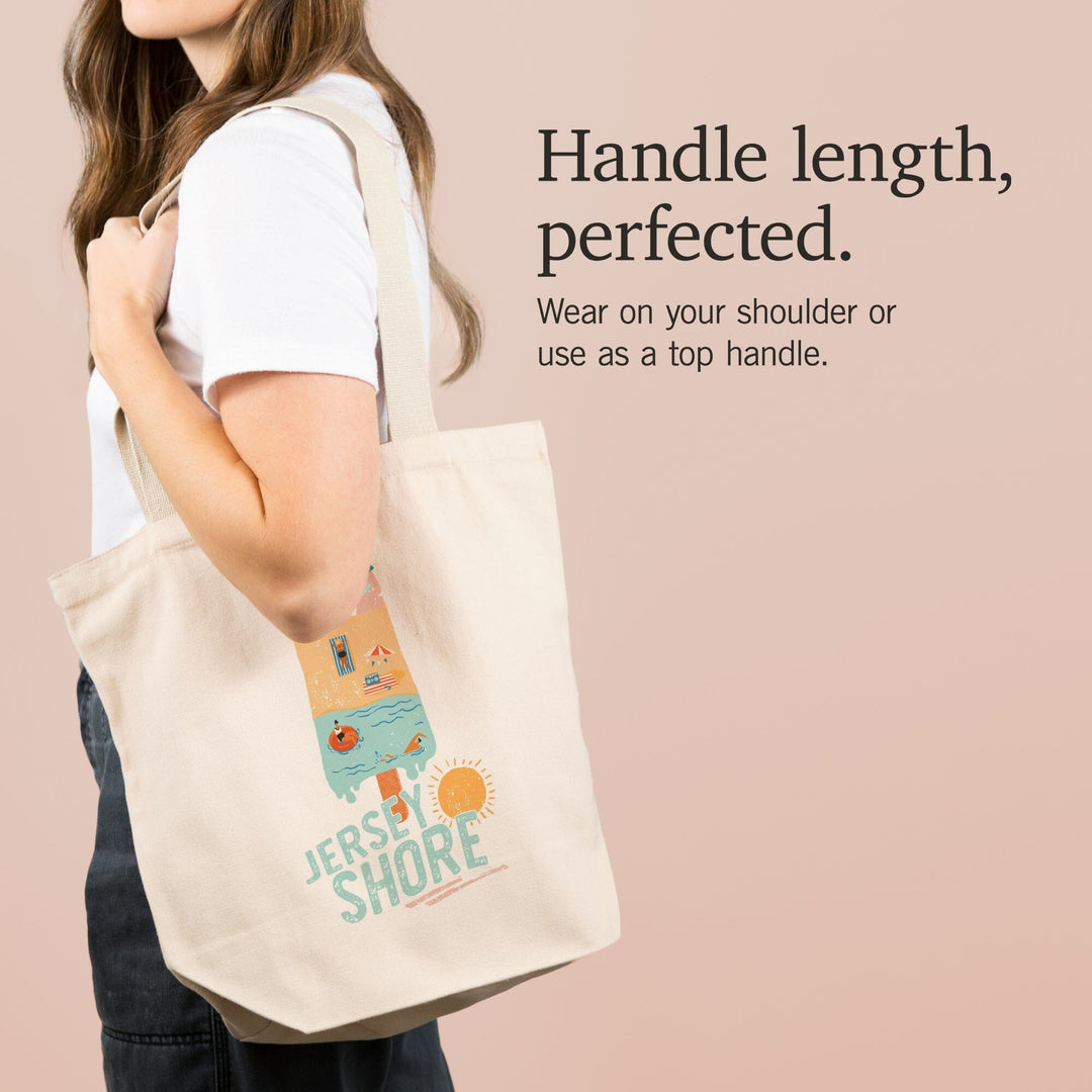 Jersey Shore, New Jersey, Summer Ice Cream Scene, Tote Bag Totes Lantern Press 
