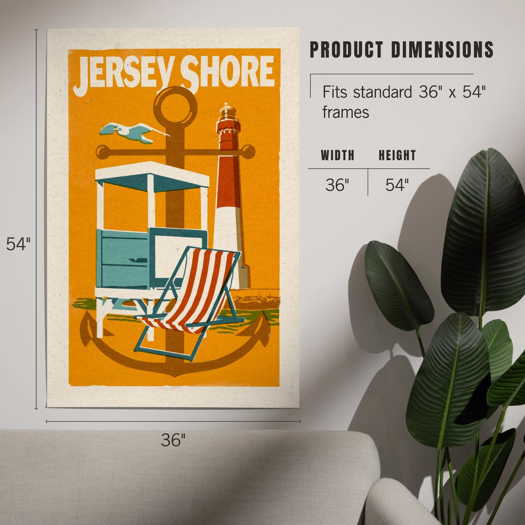 Jersey Shore, Woodblock, Art & Giclee Prints - Lantern Press