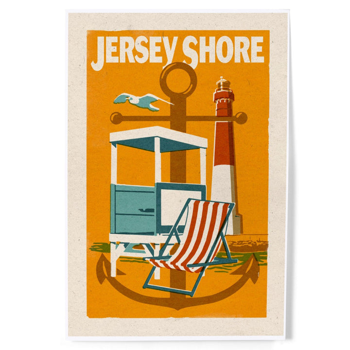 Jersey Shore, Woodblock, Art & Giclee Prints - Lantern Press