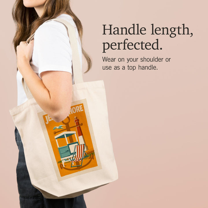 Jersey Shore, Woodblock, Tote Bag Totes Lantern Press 