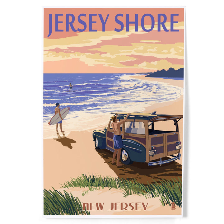 Jersey Shore, Woody on the Beach, Art & Giclee Prints Art Lantern Press 