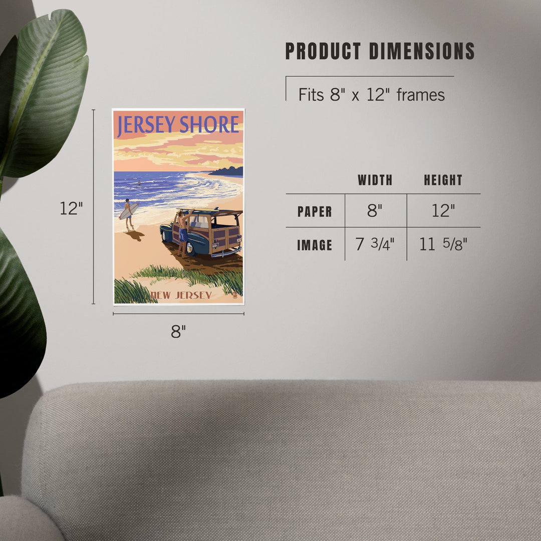 Jersey Shore, Woody on the Beach, Art & Giclee Prints - Lantern Press