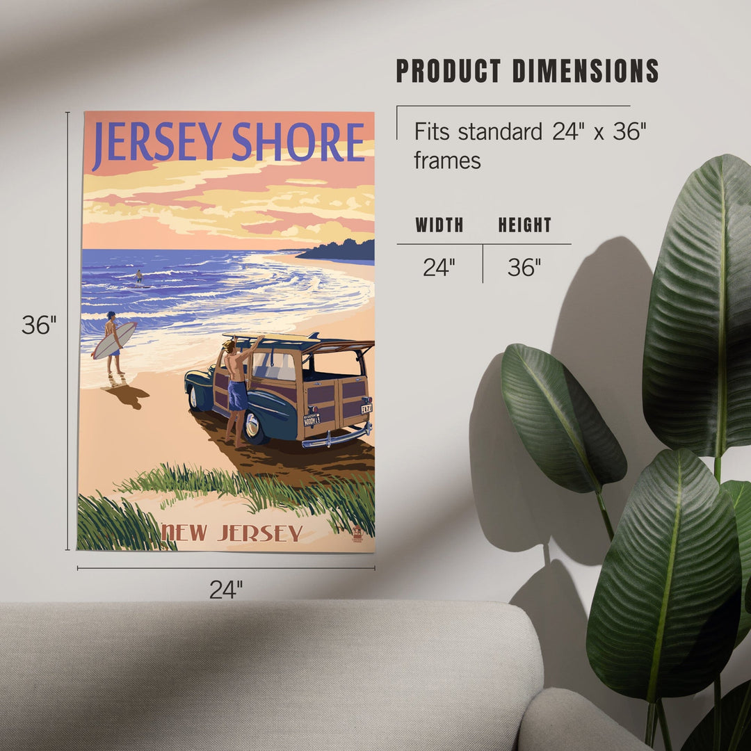 Jersey Shore, Woody on the Beach, Art & Giclee Prints Art Lantern Press 