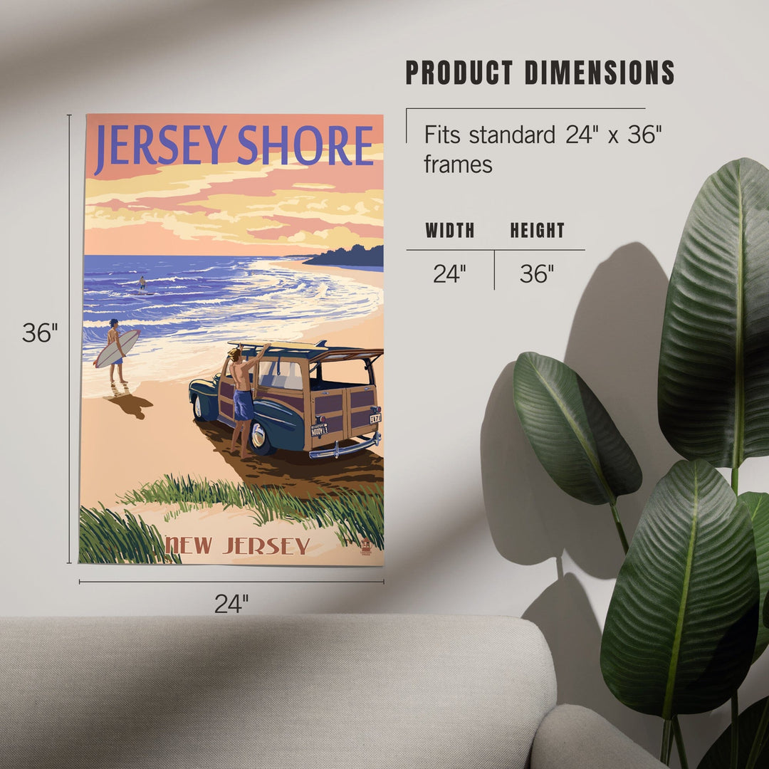 Jersey Shore, Woody on the Beach, Art & Giclee Prints - Lantern Press