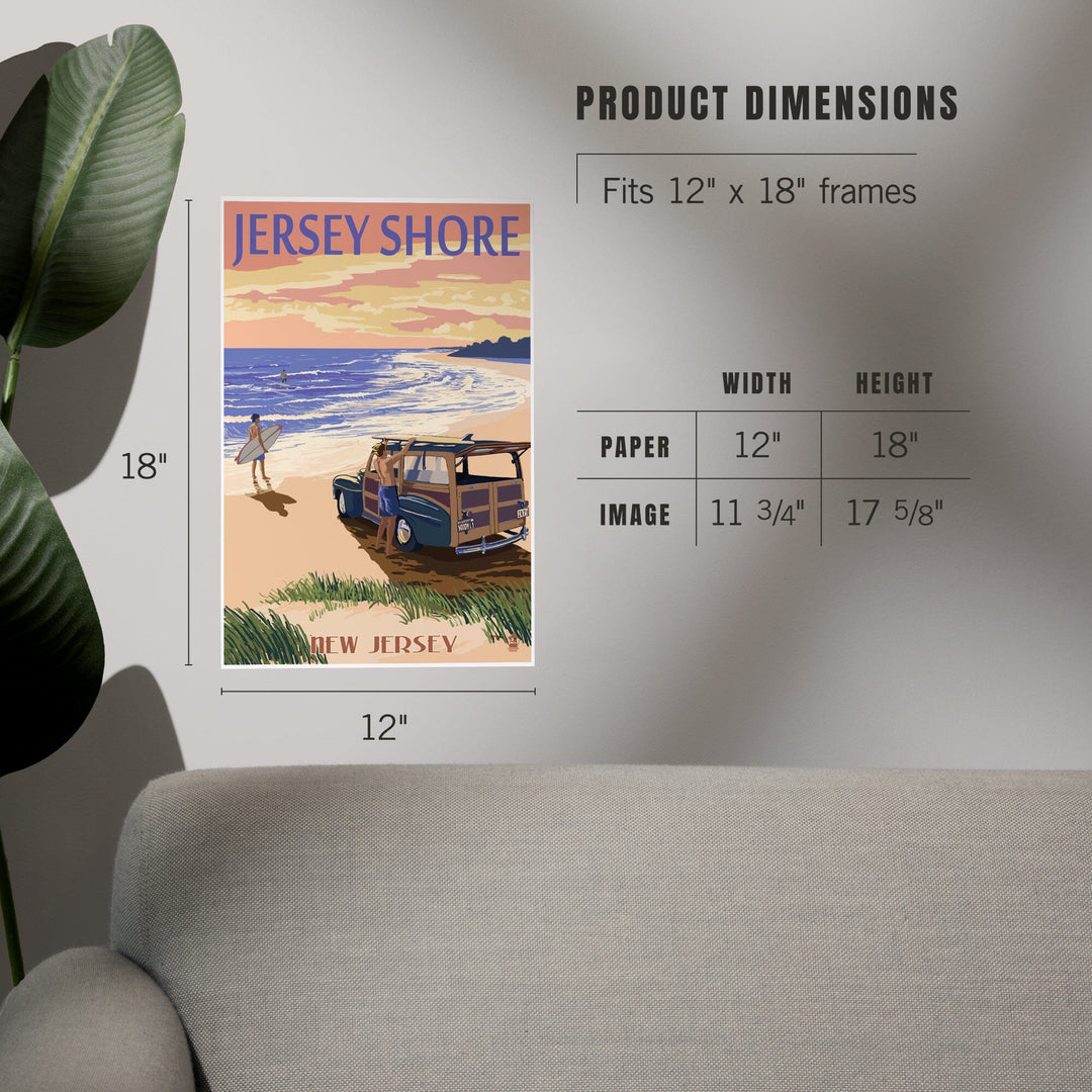 Jersey Shore, Woody on the Beach, Art & Giclee Prints Art Lantern Press 