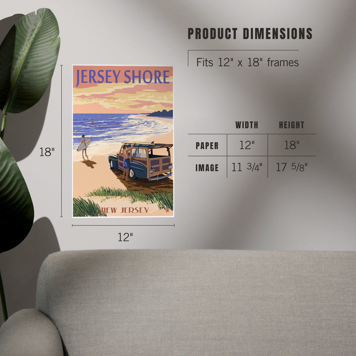 Jersey Shore, Woody on the Beach, Art & Giclee Prints - Lantern Press