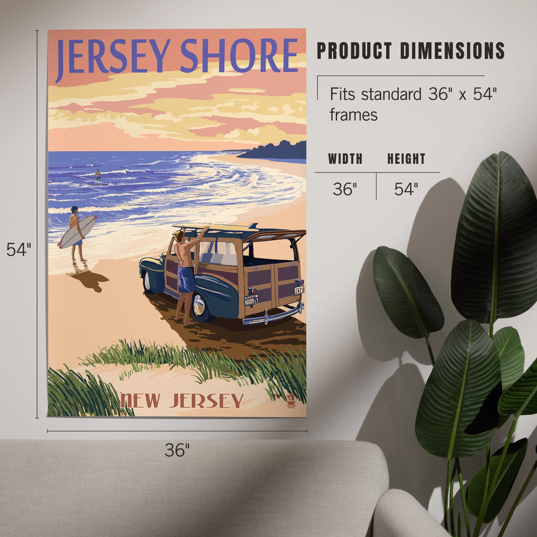 Jersey Shore, Woody on the Beach, Art & Giclee Prints Art Lantern Press 