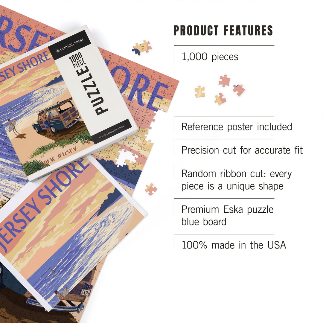 Jersey Shore, Woody on the Beach, Jigsaw Puzzle Puzzle Lantern Press 