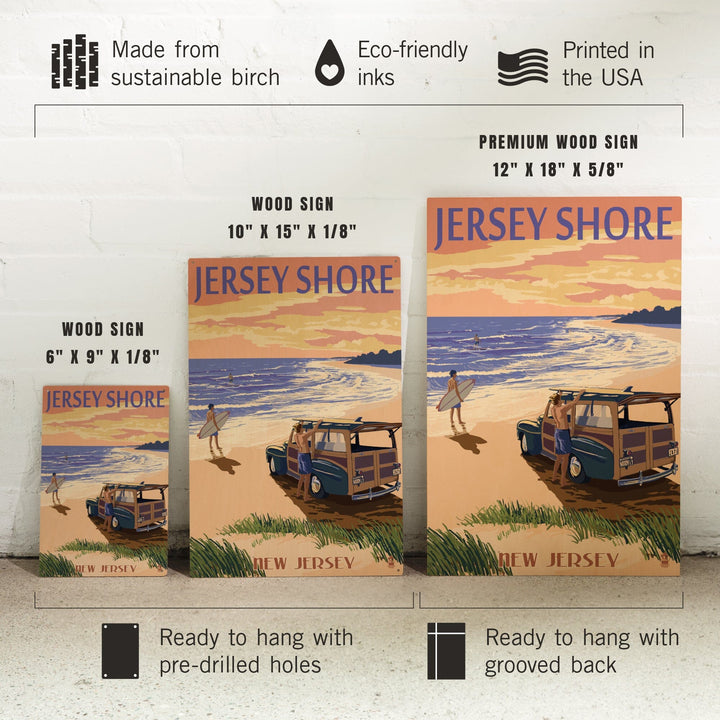 Jersey Shore, Woody on the Beach, Lantern Press Artwork, Wood Signs and Postcards Wood Lantern Press 