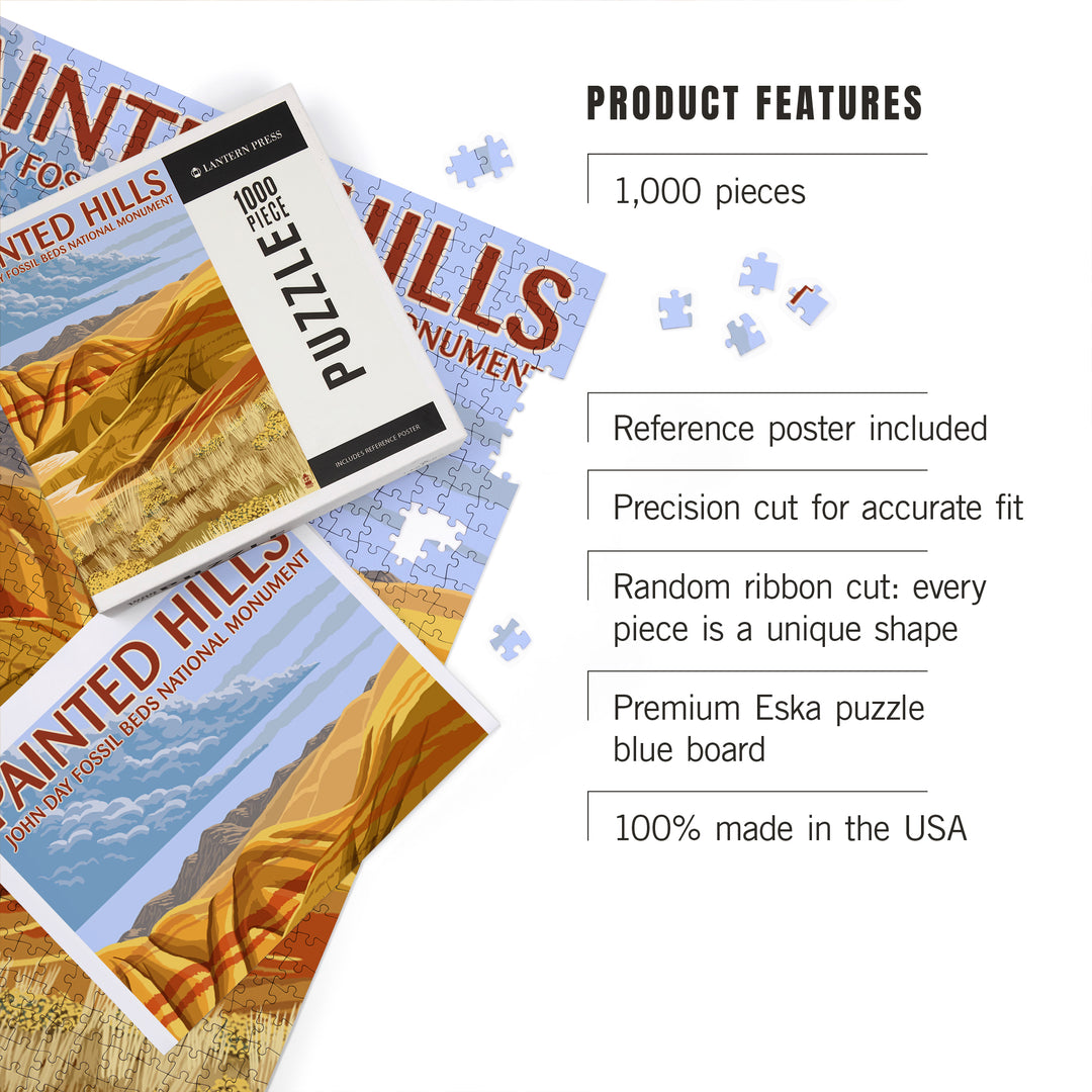 John Day Fossil Beds, Oregon, Painted Hills, Jigsaw Puzzle Puzzle Lantern Press 