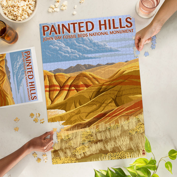 John Day Fossil Beds, Oregon, Painted Hills, Jigsaw Puzzle Puzzle Lantern Press 