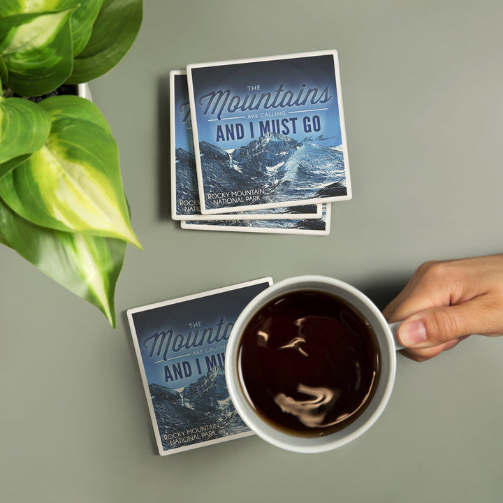 John Muir, The Mountains are Calling, Rocky Mountain National Park, Coasters Coasters Lantern Press 