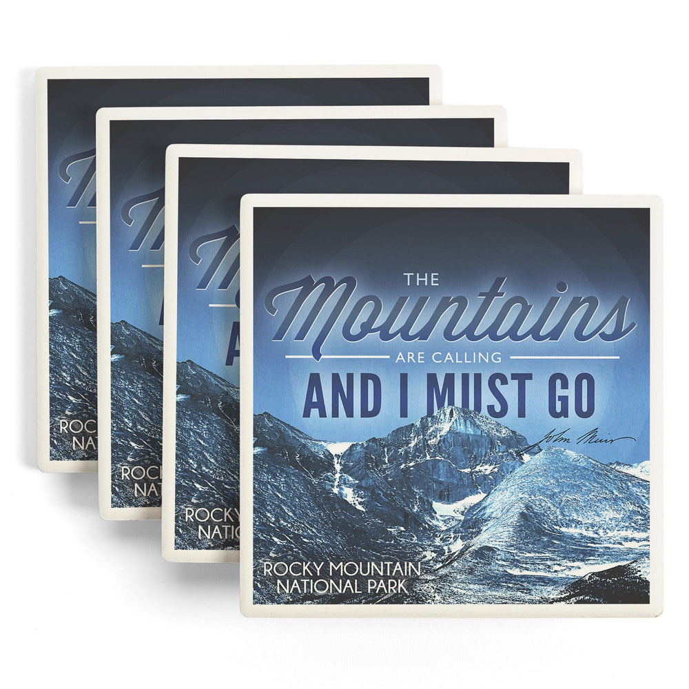 John Muir, The Mountains are Calling, Rocky Mountain National Park, Coasters Coasters Lantern Press 
