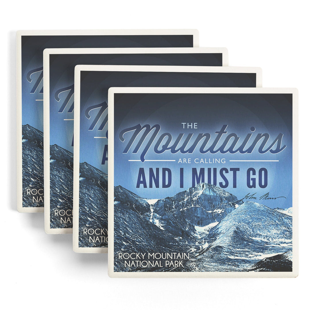 John Muir, The Mountains are Calling, Rocky Mountain National Park, Coasters Coasters Lantern Press 
