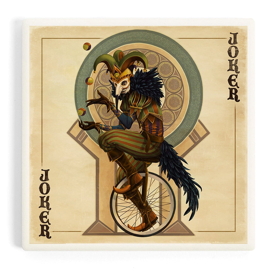 Joker, Playing Card, Coasters Coasters Lantern Press 