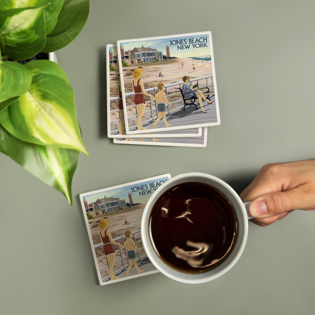 Jones Beach Scene, New York, Coasters Coasters Lantern Press 