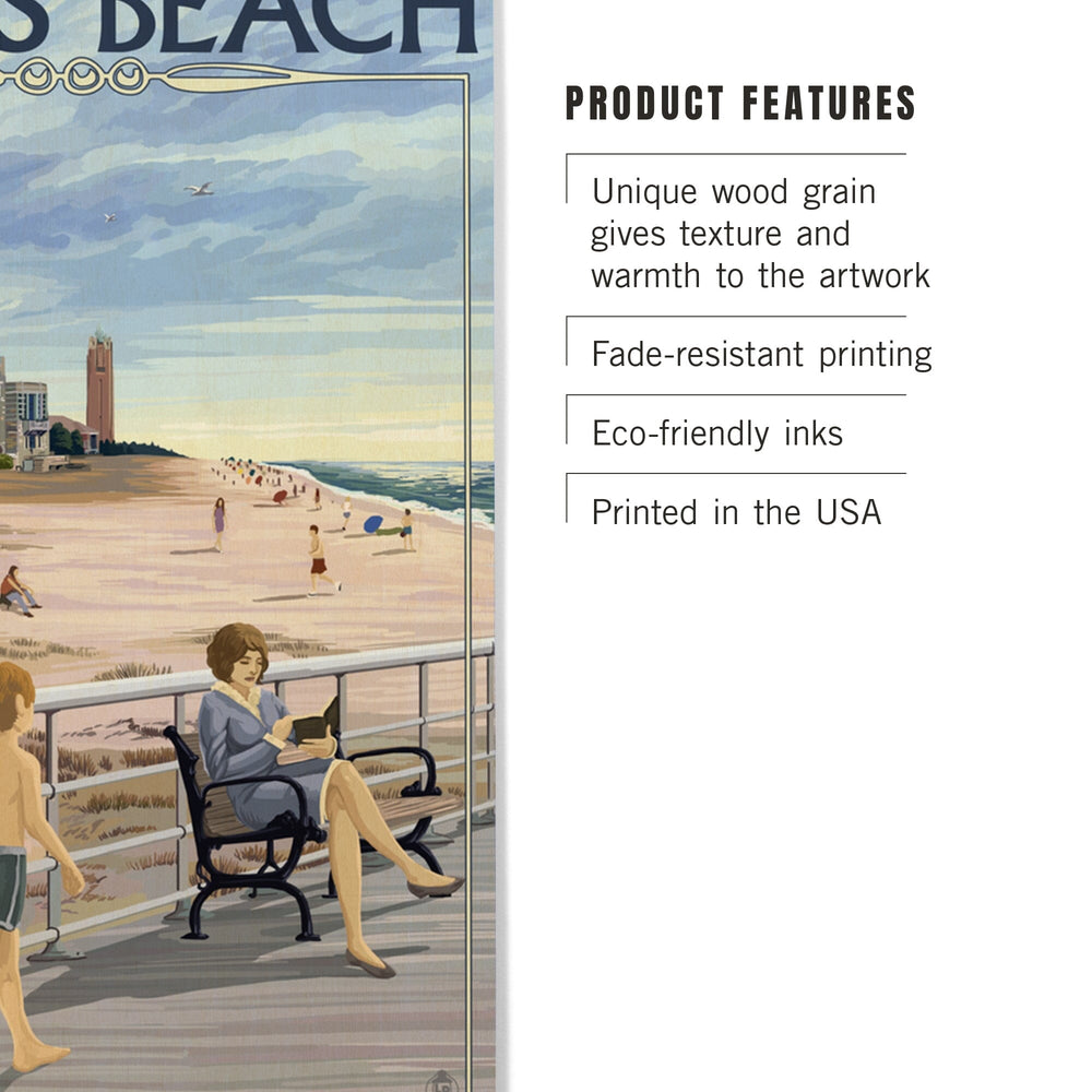 Jones Beach Scene, New York, Lantern Press Artwork, Wood Signs and Postcards Wood Lantern Press 