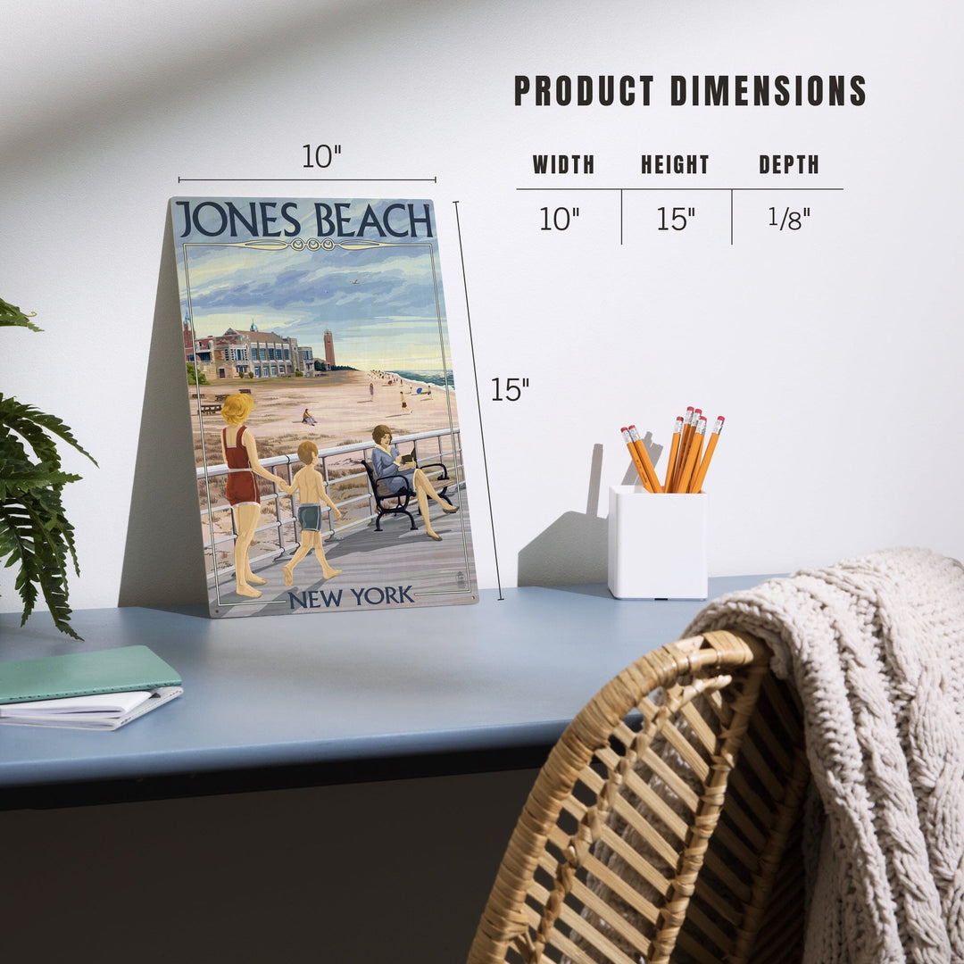 Jones Beach Scene, New York, Lantern Press Artwork, Wood Signs and Postcards Wood Lantern Press 