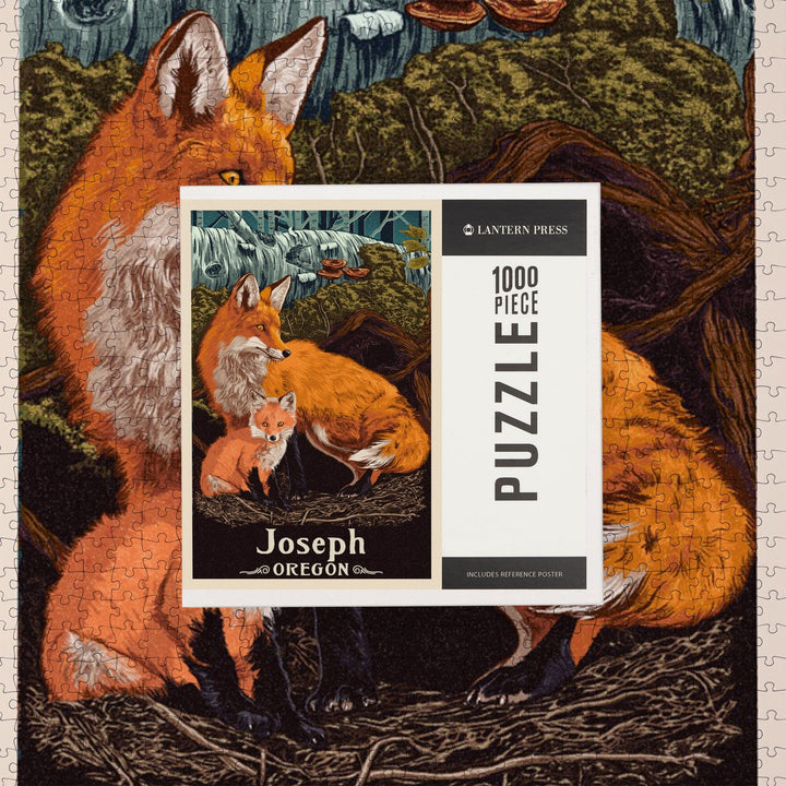 Joseph, Oregon, Letterpress, Fox and Kit, Jigsaw Puzzle Puzzle Lantern Press 