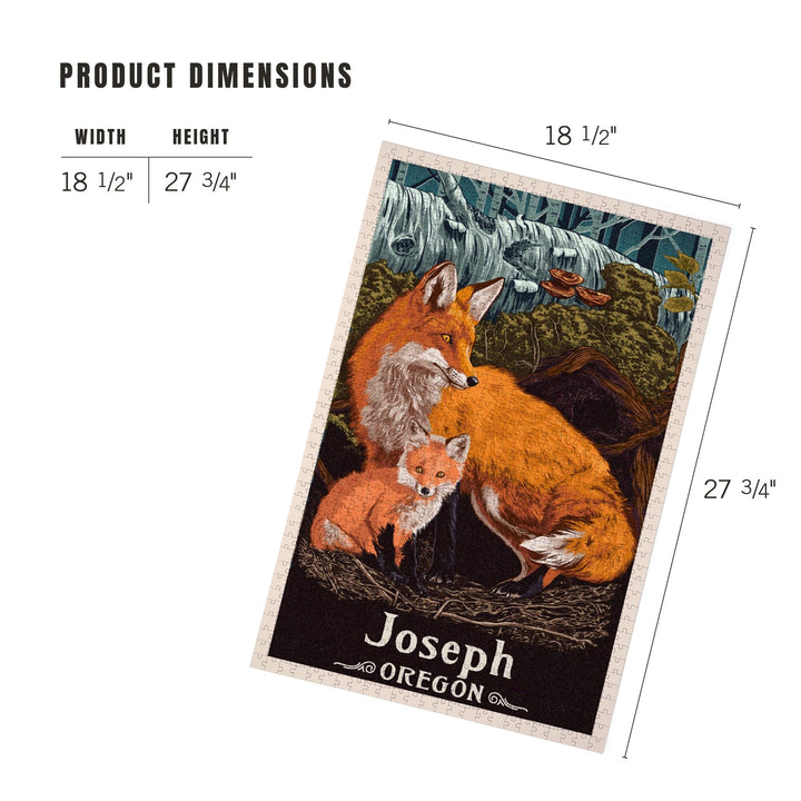 Joseph, Oregon, Letterpress, Fox and Kit, Jigsaw Puzzle Puzzle Lantern Press 