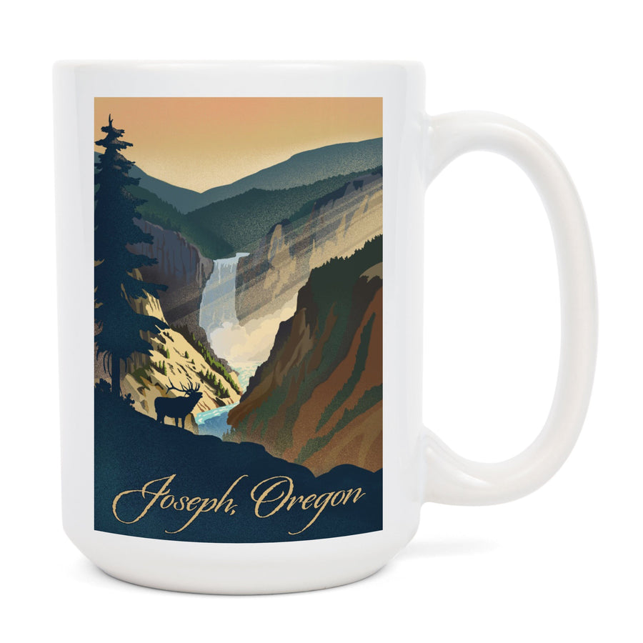 Joseph, Oregon, Lithograph, Lantern Press Artwork, Ceramic Mug - Lantern Press