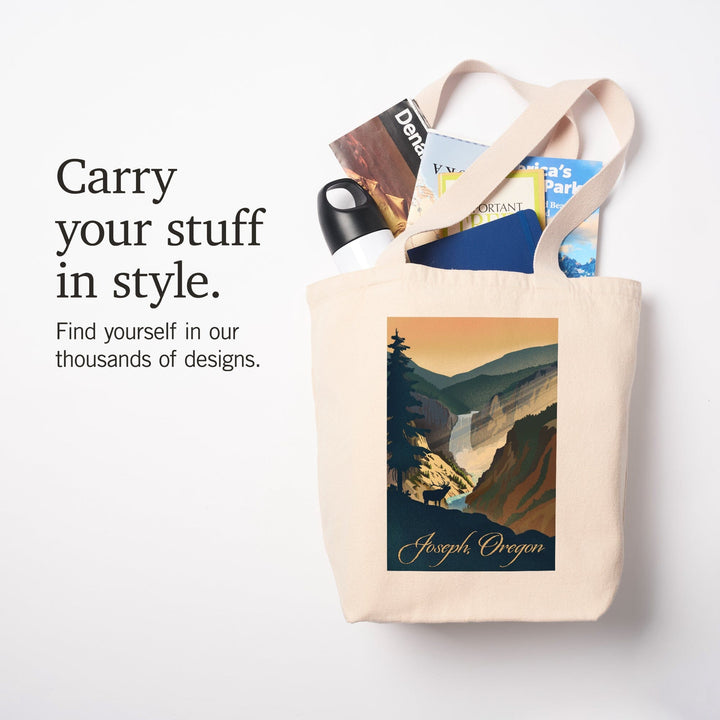 Joseph, Oregon, Lithograph, Tote Bag Totes Lantern Press 