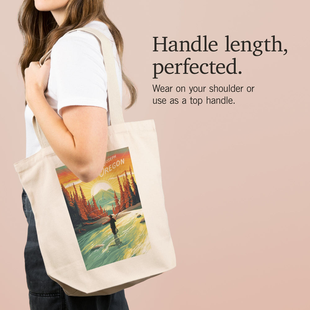 Joseph, Oregon, This is Living, Fishing with Mountain, Tote Bag Totes Lantern Press 