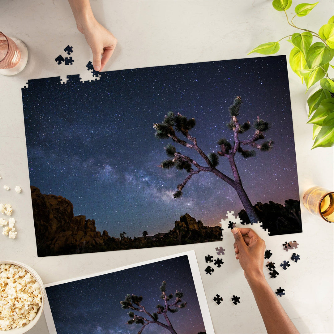 Joshua Tree, Milky Way, Jigsaw Puzzle Puzzle Lantern Press 