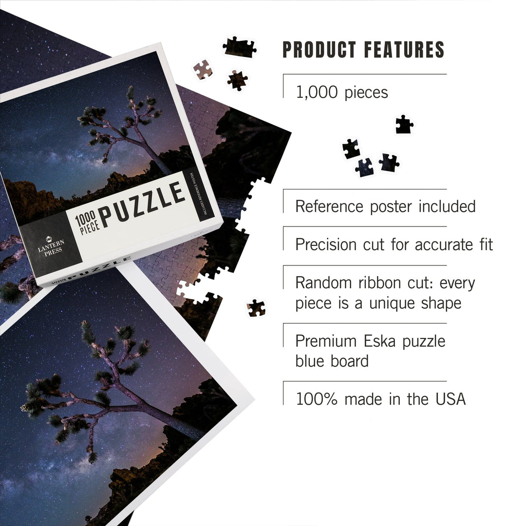 Joshua Tree, Milky Way, Jigsaw Puzzle Puzzle Lantern Press 