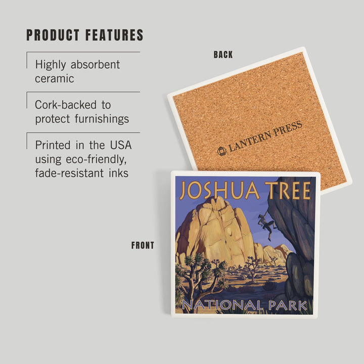 Joshua Tree National Park, California, Boulder Climber, Coasters Coasters Lantern Press 
